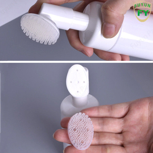 Bàn chải silicone 120ml Fuyun Chai bơm màu trắng rỗng Dễ dàng mở đầu để rửa mặt