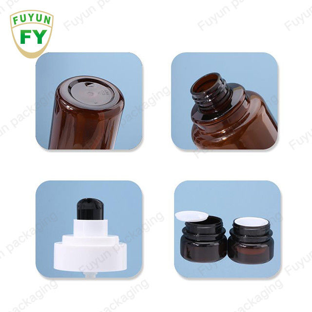 Fuyun 40ml 60ml Amber Skincare Chai bơm nhựa phun liên tục