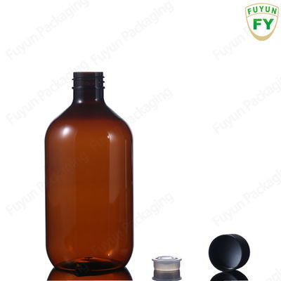 Chai huyết thanh nhựa 16oz, Chai đựng thú cưng màu hổ phách 500ml rỗng