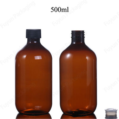 Chai huyết thanh nhựa 16oz, Chai đựng thú cưng màu hổ phách 500ml rỗng
