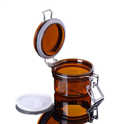Lưu trữ cấp thực phẩm Bình chứa hổ phách / Hũ có khóa kẹp cho tủ bếp quán cà phê