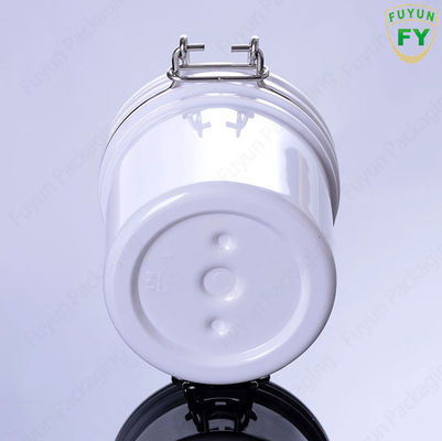 Lọ bao bì nhựa W60mm tròn Swing Top với nắp bản lề