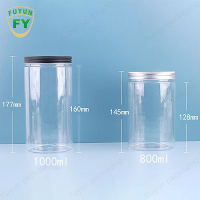 Bảo quản thực phẩm trong suốt Kẹo miệng rộng Hũ nhựa PET trắng 100ml 300ml