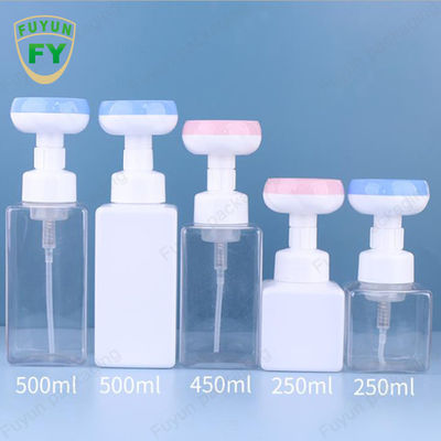 Chai bơm bọt xà phòng 500ml Chai vuông rỗng có đầu hình hoa