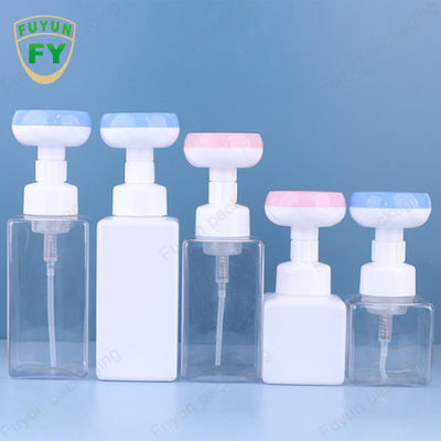 Chai bơm bọt xà phòng 500ml Chai vuông rỗng có đầu hình hoa