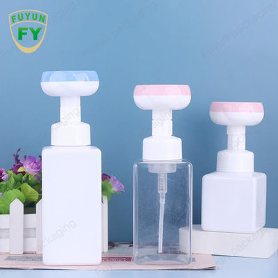 Chai bơm bọt xà phòng 500ml Chai vuông rỗng có đầu hình hoa