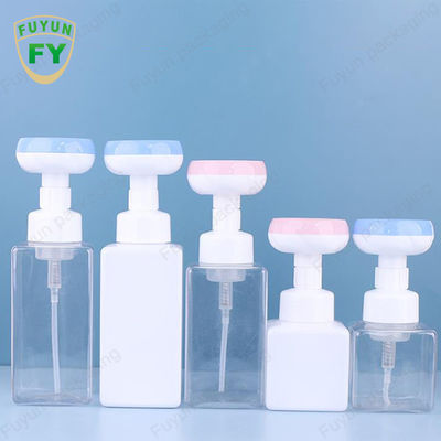 Chai bơm bọt xà phòng 500ml Chai vuông rỗng có đầu hình hoa