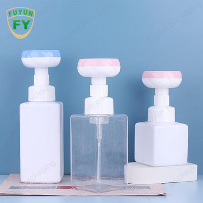 Chai bơm bọt xà phòng 500ml Chai vuông rỗng có đầu hình hoa