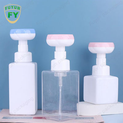 Chai bơm bọt xà phòng 500ml Chai vuông rỗng có đầu hình hoa