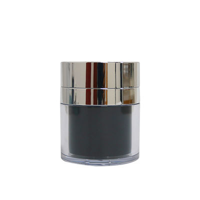 50ml Kem dưỡng ẩm màu đen trắng Hũ nhũ tương bơm không khí có nắp Bao bì hút chân không mỹ phẩm