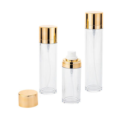 Chai xịt PET rỗng nắp vàng 50ml Bao bì mỹ phẩm hình trụ