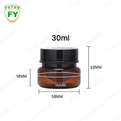 Bán buôn Mỹ phẩm Bao bì Thực phẩm 30ml Màu đen Hổ phách Chai Kem Mỹ phẩm Vật nuôi Với Nắp Đen Trắng