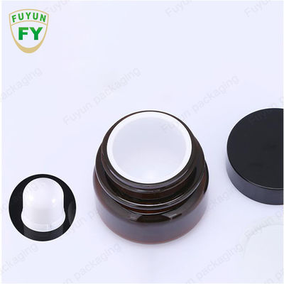 Bán buôn Mỹ phẩm Bao bì Thực phẩm 30ml Màu đen Hổ phách Chai Kem Mỹ phẩm Vật nuôi Với Nắp Đen Trắng