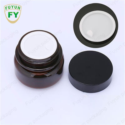 Bán buôn Mỹ phẩm Bao bì Thực phẩm 30ml Màu đen Hổ phách Chai Kem Mỹ phẩm Vật nuôi Với Nắp Đen Trắng