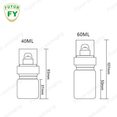 Fuyun 40ml 60ml Amber Skincare Chai bơm nhựa phun liên tục