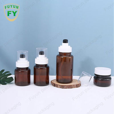 Fuyun 40ml 60ml Amber Skincare Chai bơm nhựa phun liên tục
