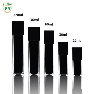 Fuyun 15ml / 30ml / 60ml / 100ml / 120ml / 15g / 30g / 50g / 100g Màu đen trong suốt hình chữ nhật hình chữ nhật chai nhựa acrylic đôi tường