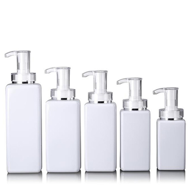 Clear White Square Shampoo Pump Dispenser Chai 300ml 400ml 600ml 800ml