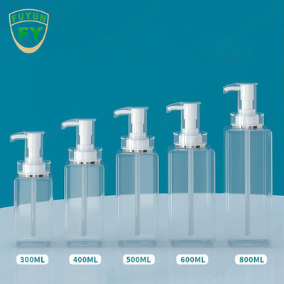Clear White Square Shampoo Pump Dispenser Chai 300ml 400ml 600ml 800ml