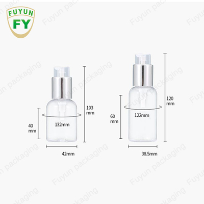 75ml 100ml 250ml Chai bơm nhựa Chai đựng serum Toner màu bạc Hộp đựng bơm