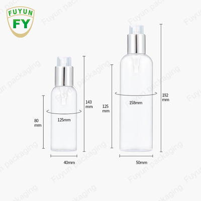 75ml 100ml 250ml Chai bơm nhựa Chai đựng serum Toner màu bạc Hộp đựng bơm