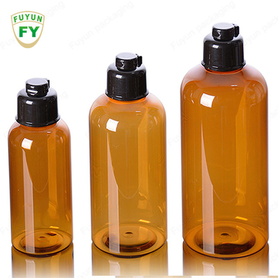 Chiều cao 156mm Chai nhựa sáng bóng bóp có nắp đen